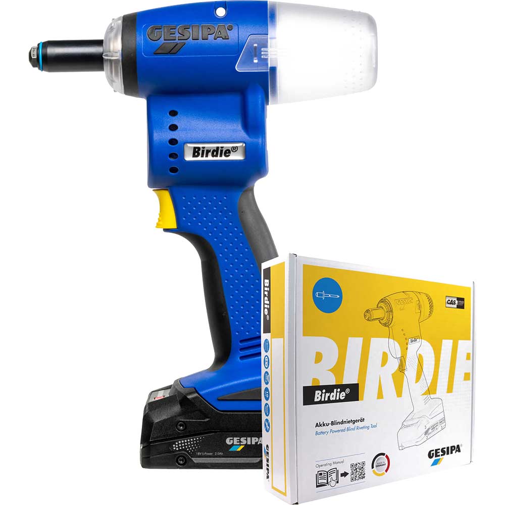 Gesipa Birdie 18v Cordless Brushless Riveter Tool 1 x 2ah Li-ion Battery Charger No Case