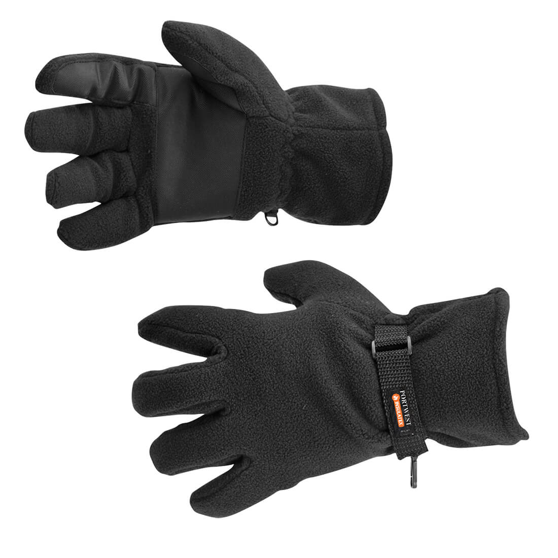 Image of Portwest Insulatex Lined Fleece Gripper Gloves Black One Size