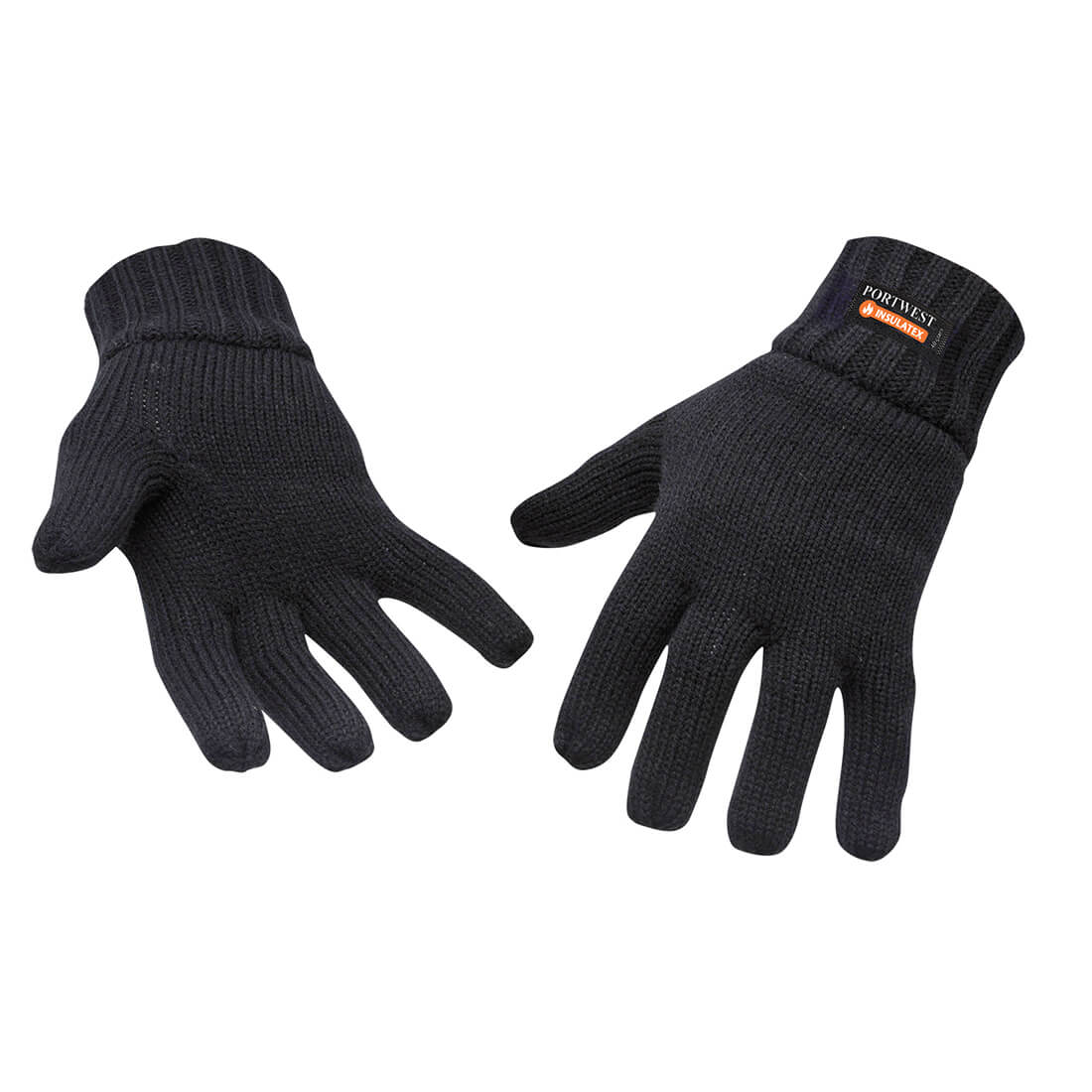 Image of Portwest Insulatex Lined Knit Gloves Black One Size