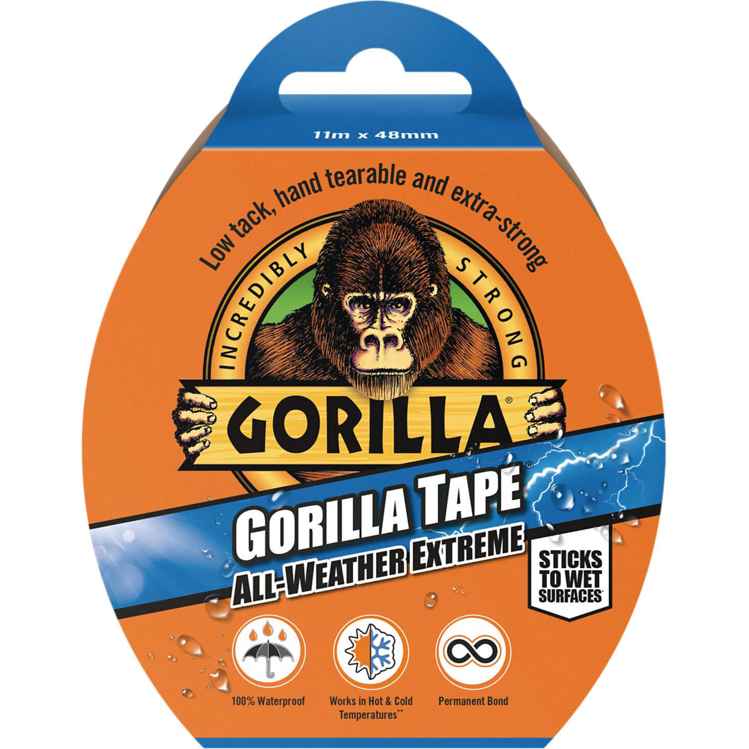 Image of Gorilla Glue All Weather Extreme Tape Black 48mm 11m