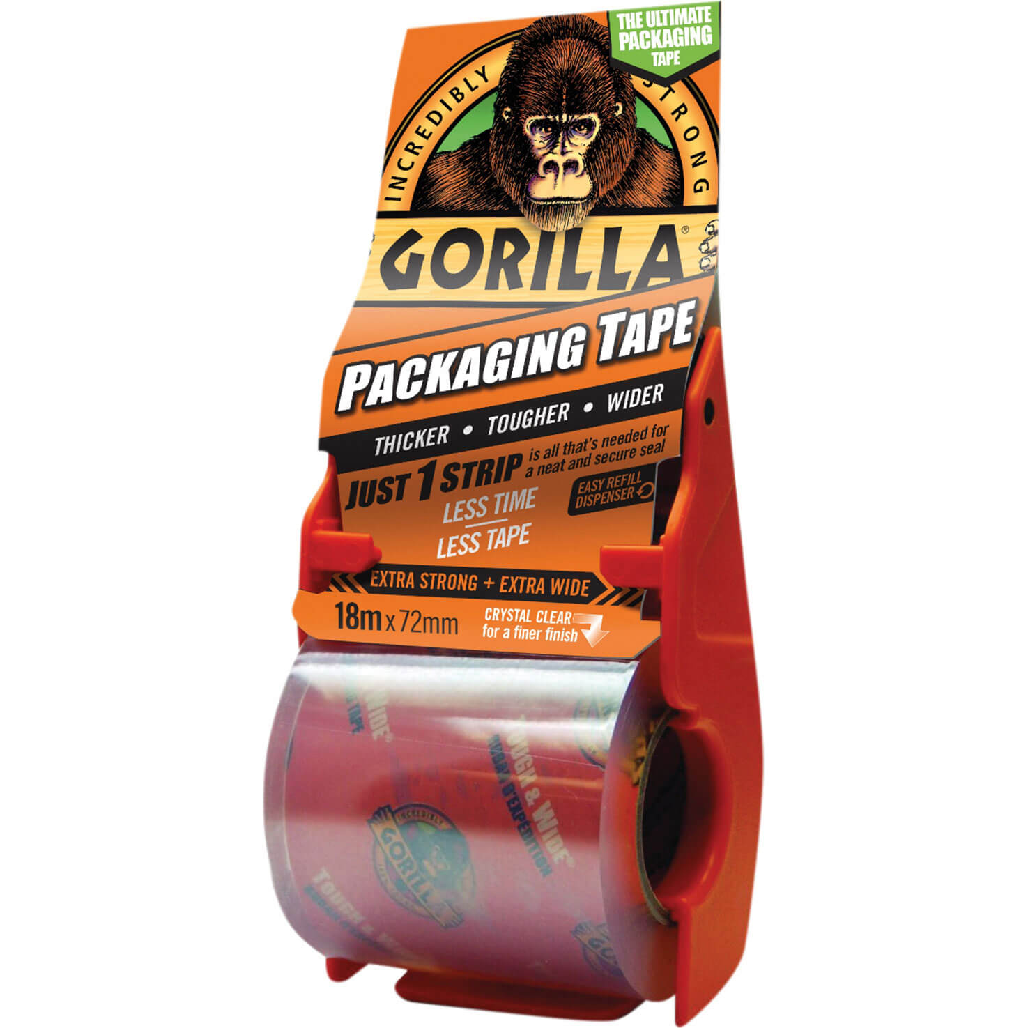 Image of Gorilla Packing Tape and Dispenser Clear 72mm 18m