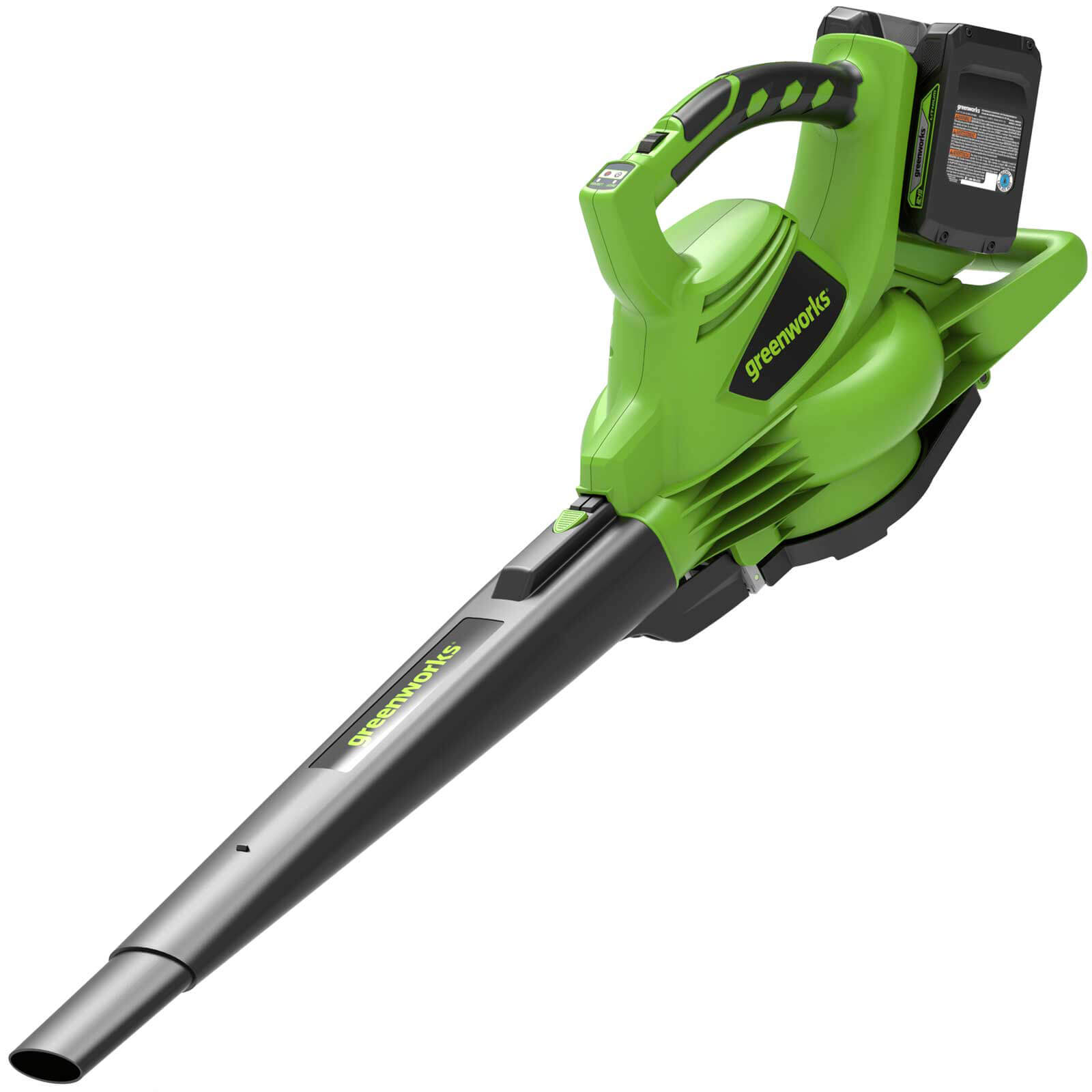 Greenworks GD24X2BV 48v Cordless Leaf Blower and Vacuum (Uses 2 x 24v) 2 x 4ah Li-ion Charger