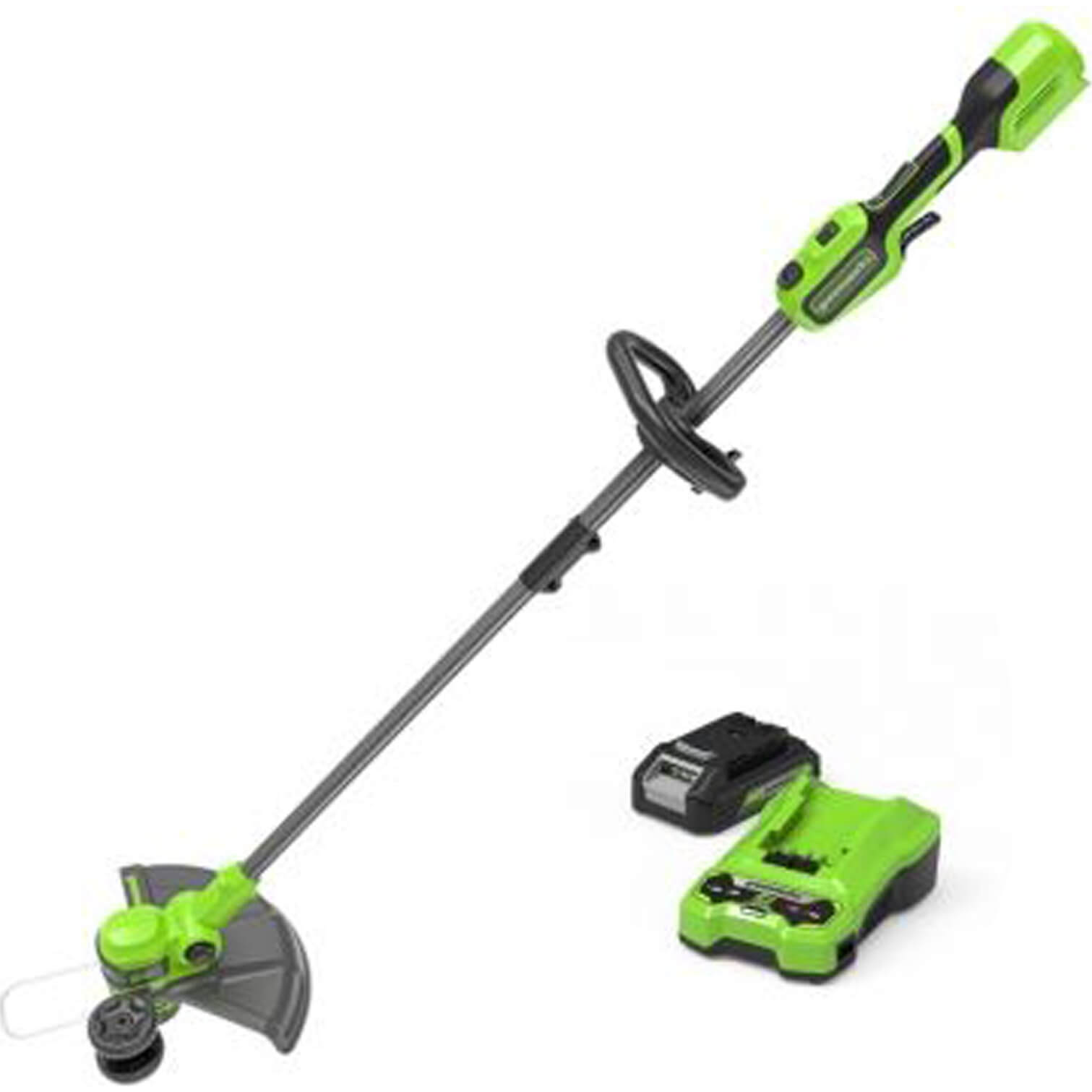 Greenworks ST24L 24v Cordless Grass Trimmer 330mm 1 x 4ah Li-ion Battery Charger