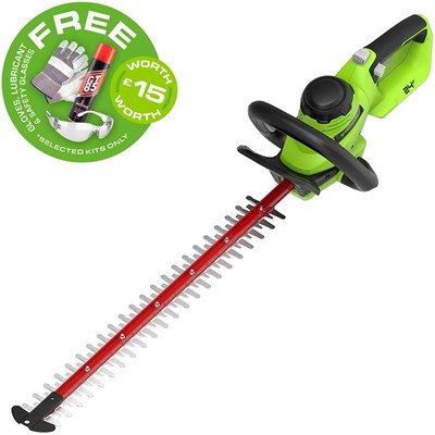 Greenworks GD24HT61 24v Cordless Brushless Hedge Trimmer 610mm