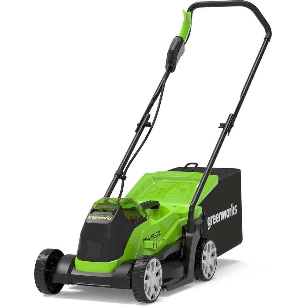 Greenworks GD24LM33 24v Cordless Brushless Rotary Lawnmower 330mm No Batteries No Battery Charger