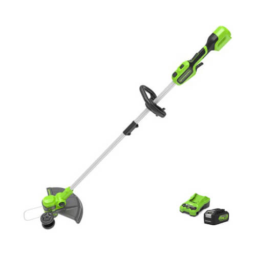 Image of Greenworks GD24LT33 24v Cordless Brushless Grass Trimmer and Edger 330mm 1 x 4ah Li-ion Charger