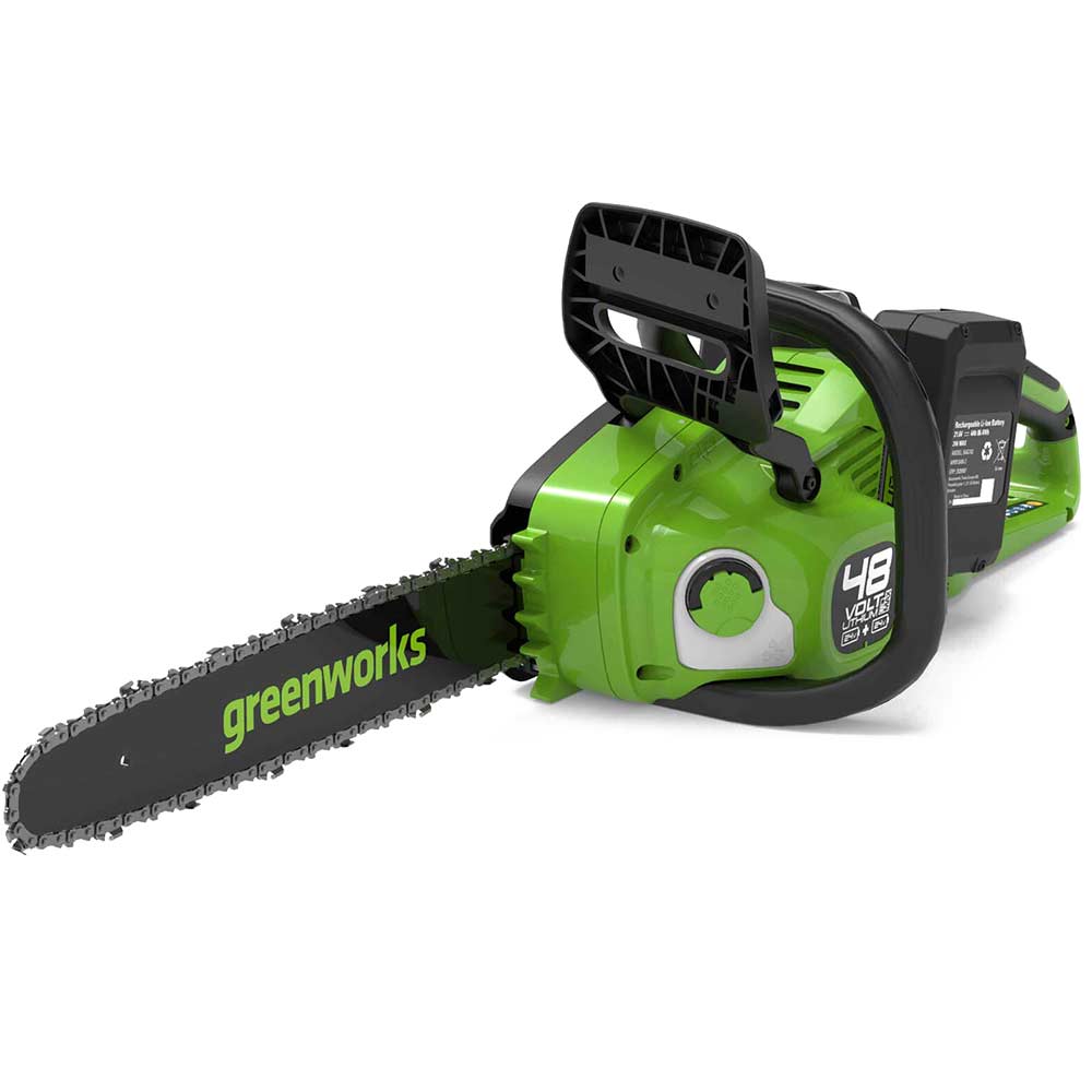 Image of Greenworks GD24X2CS36 48v Cordless Chainsaw 360mm 2 x 4ah Li-ion Charger