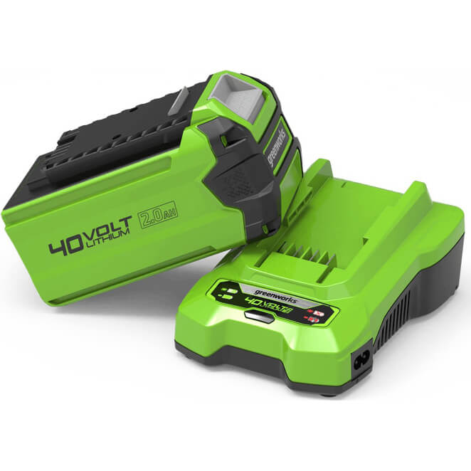 Image of Greenworks 40v Cordless 2ah Li-ion Battery Plus and Charger 2ah