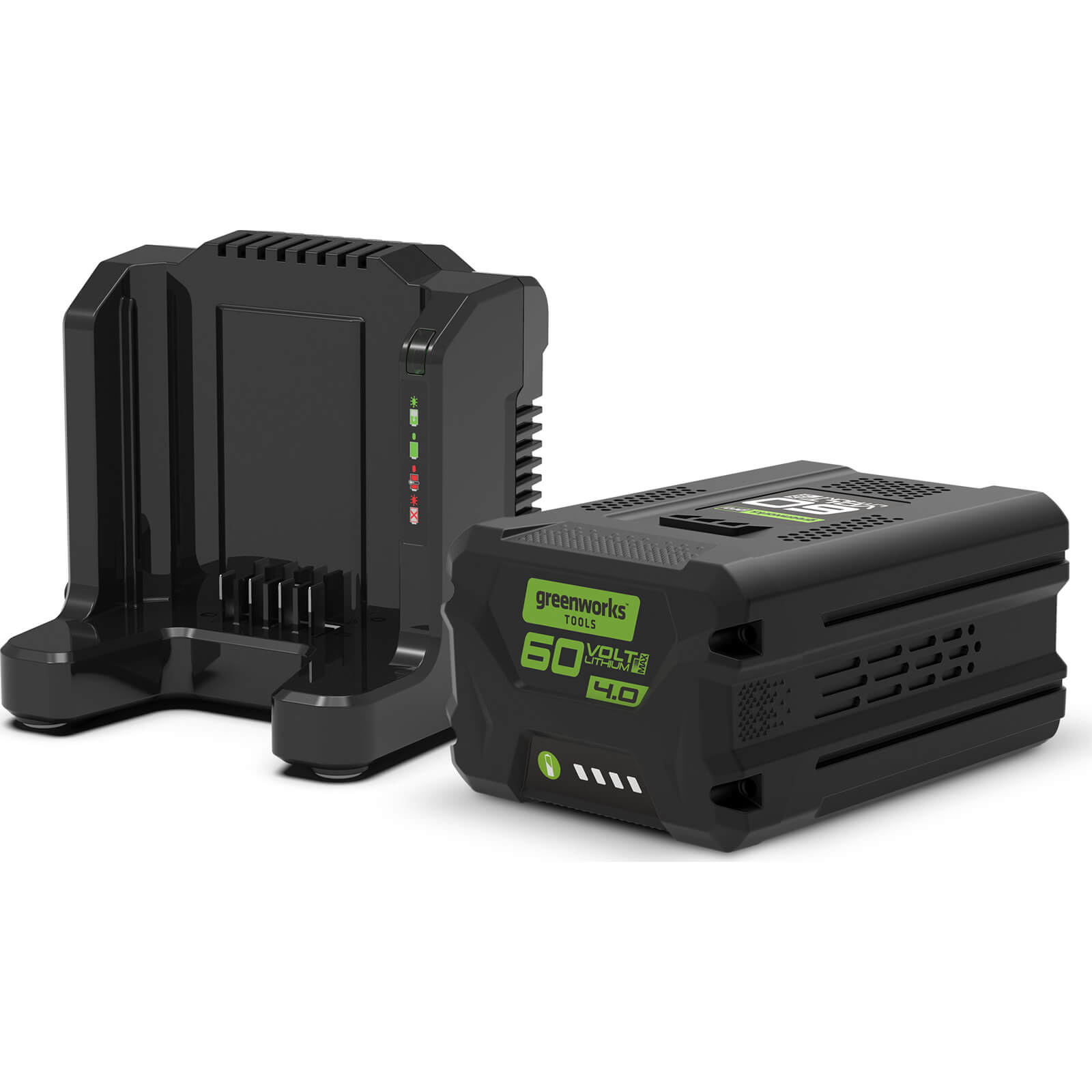 Image of Greenworks 60v Cordless 4ah Battery and Charger 4ah