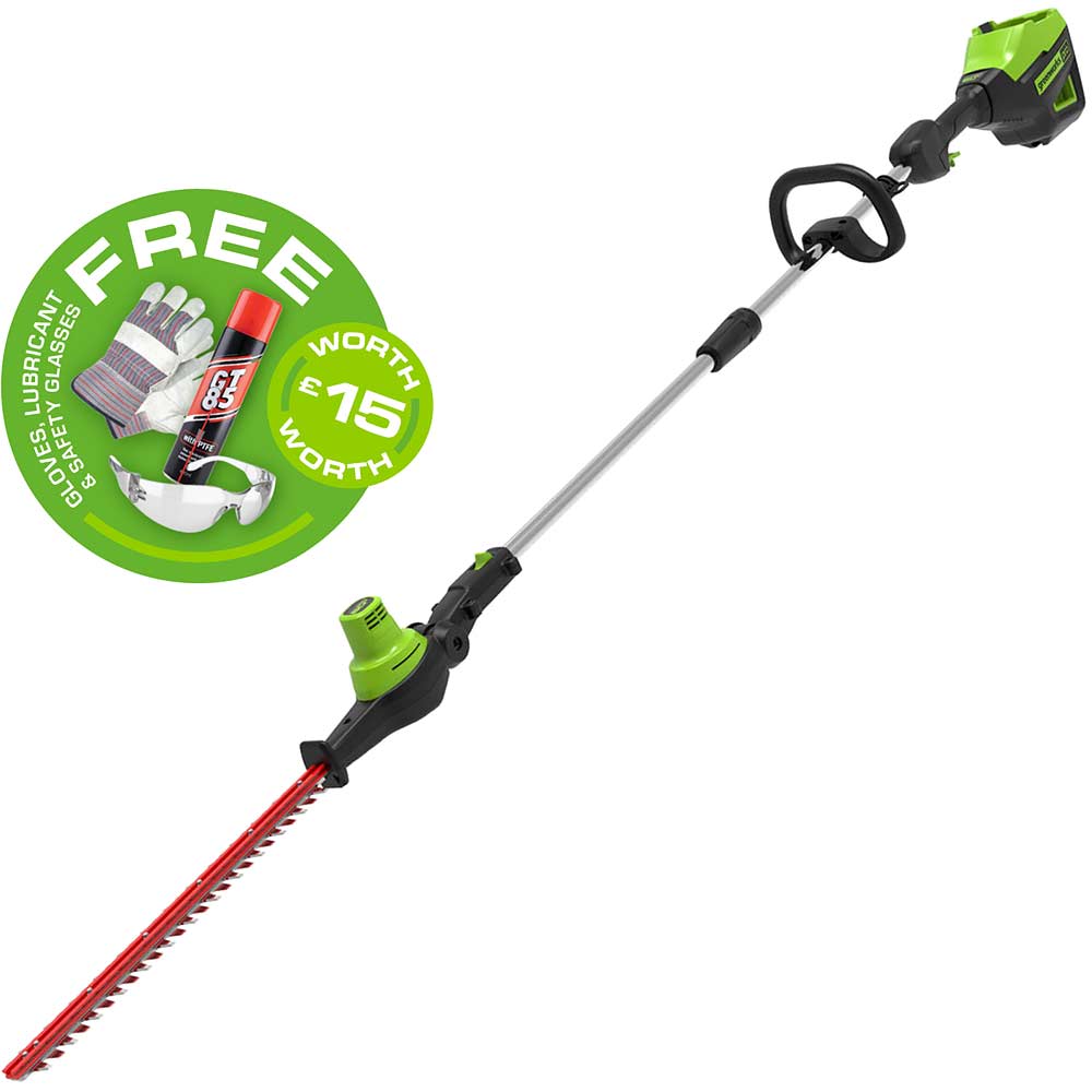Greenworks pole hedge trimmer 60v discount