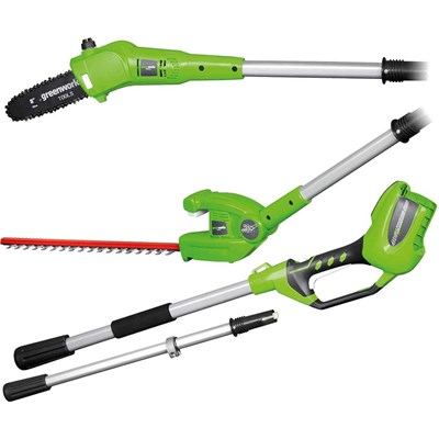 Greenworks G40PSH 40v Cordless Long Reach Hedge Trimmer and Tree Pruner
