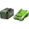 Greenworks GWGSK40B4 40v Cordless Battery 4ah and Standard Charger  Greenworks GWGSK40B4 40v Cordless Battery 4ah and Standard Charger