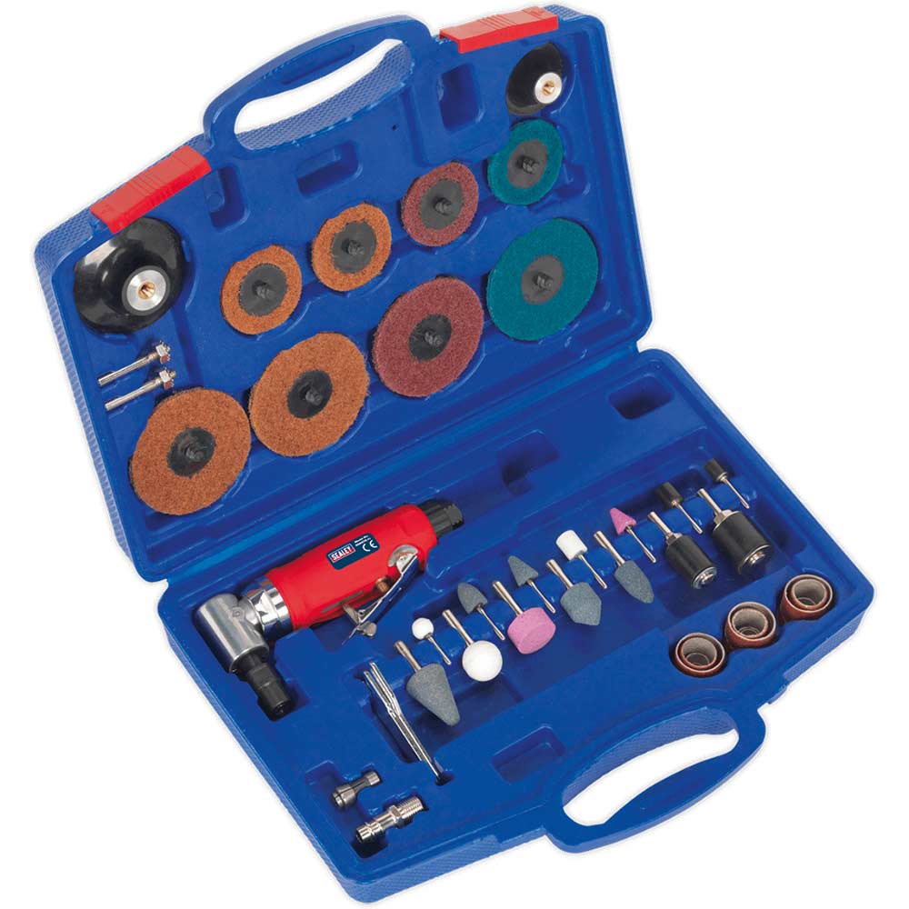 Sealey GSA674K 42 Piece Air Angle Die Grinder and Accessories Kit