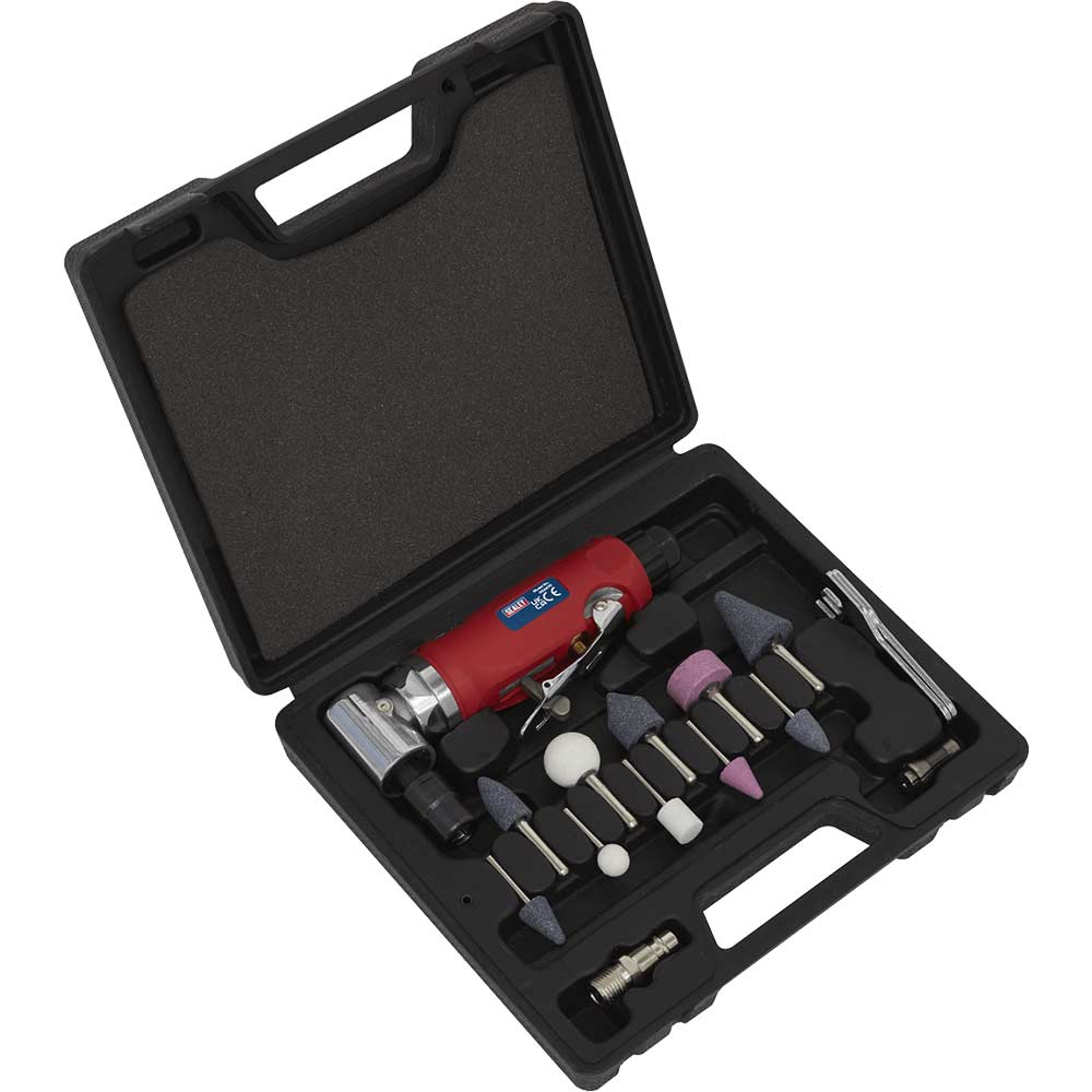 Sealey 15 Piece Air Die Grinder 90° Angle Kit