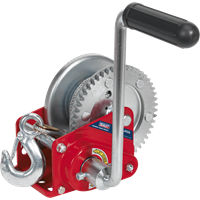 Sealey Hardened Steel Geared Hand Winch with Automatic Brake and Cable