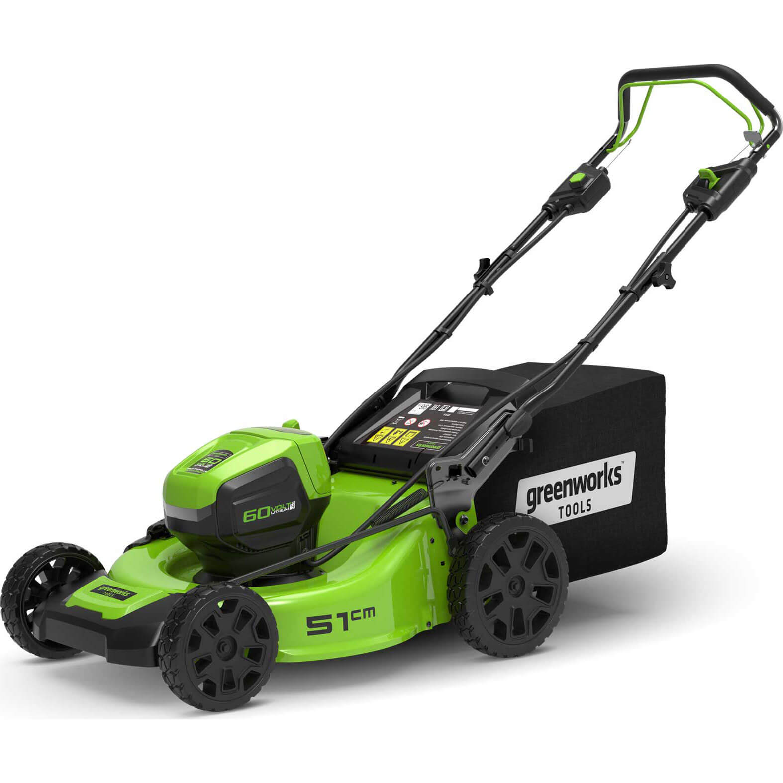 Image of Greenworks GD60LM51 60v Cordless Brushless Self Propelled Lawnmower 510mm No Batteries No Charger