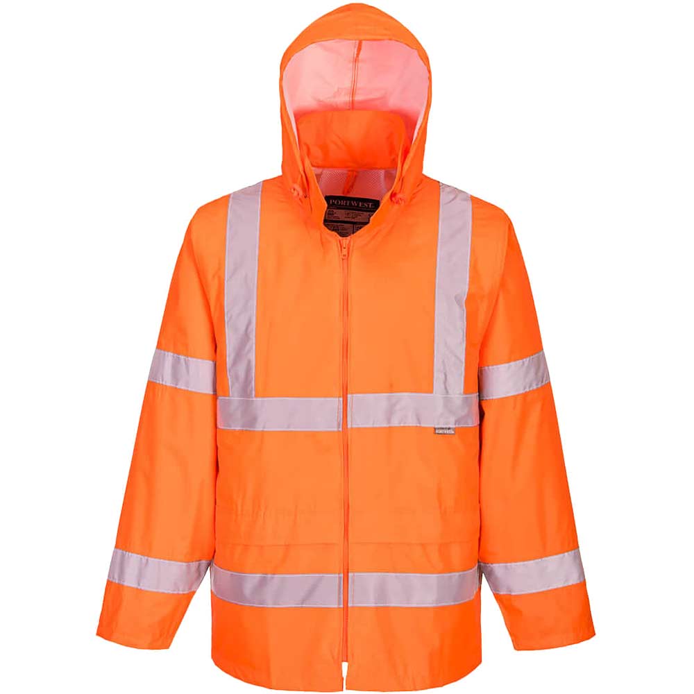 Portwest Hi Vis Rain Jacket Orange XS
