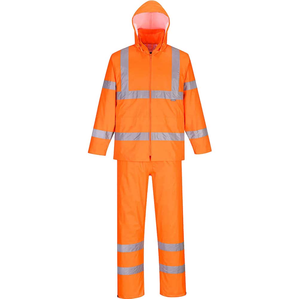 Image of Portwest Hi Vis Packaway Rainsuit Orange 4XL 31"