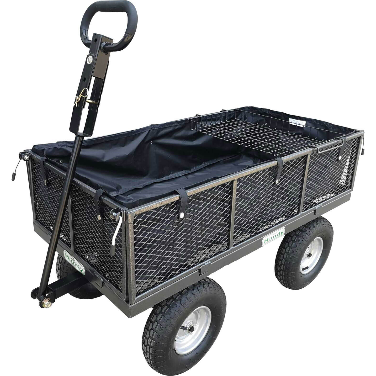 Image of Handy THDLGT Large Steel Garden Trolley with Liner, Tray and Punctureless Wheels 400Kg