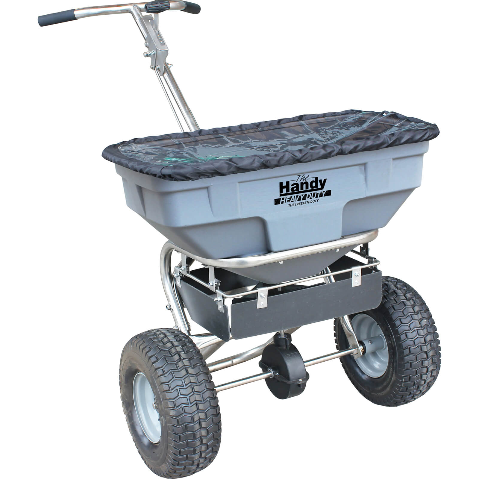 Image of Handy THS125SALTHDUTY Stainless Steel Heavy Duty Push Feed, Grass and Salt Broadcast Spreader 57Kg