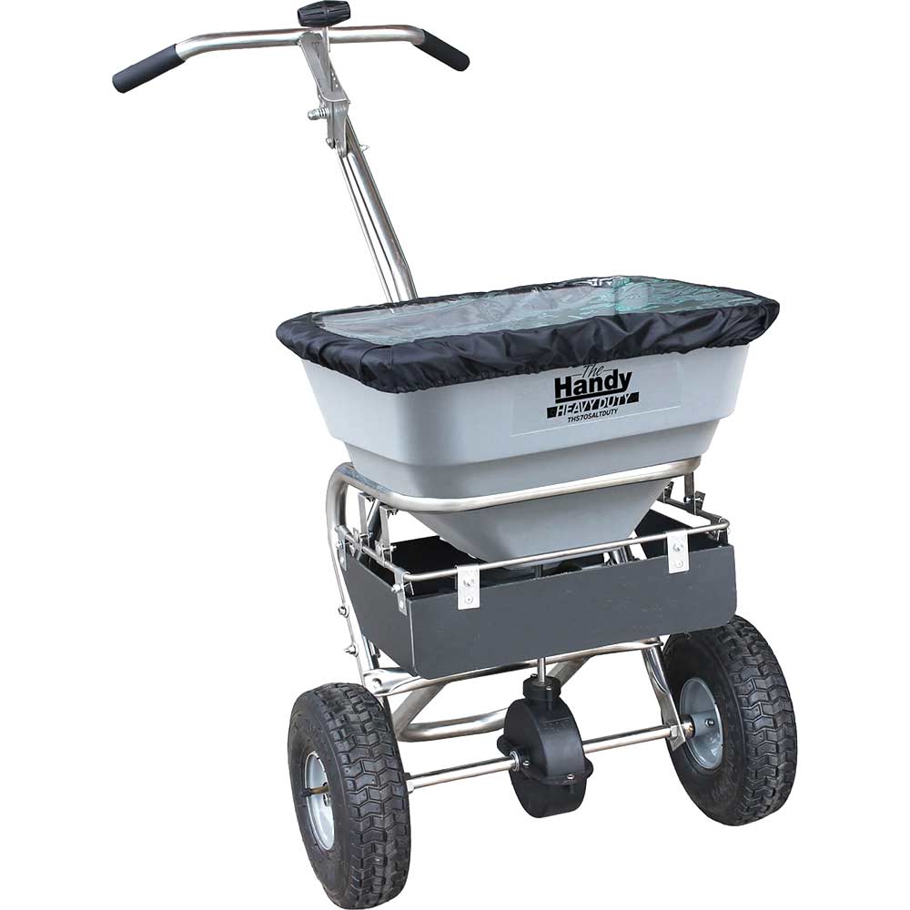Handy THS70SALTHDUTY Stainless Steel Heavy Duty Push Feed, Grass and Salt Broadcast Spreader 32kg