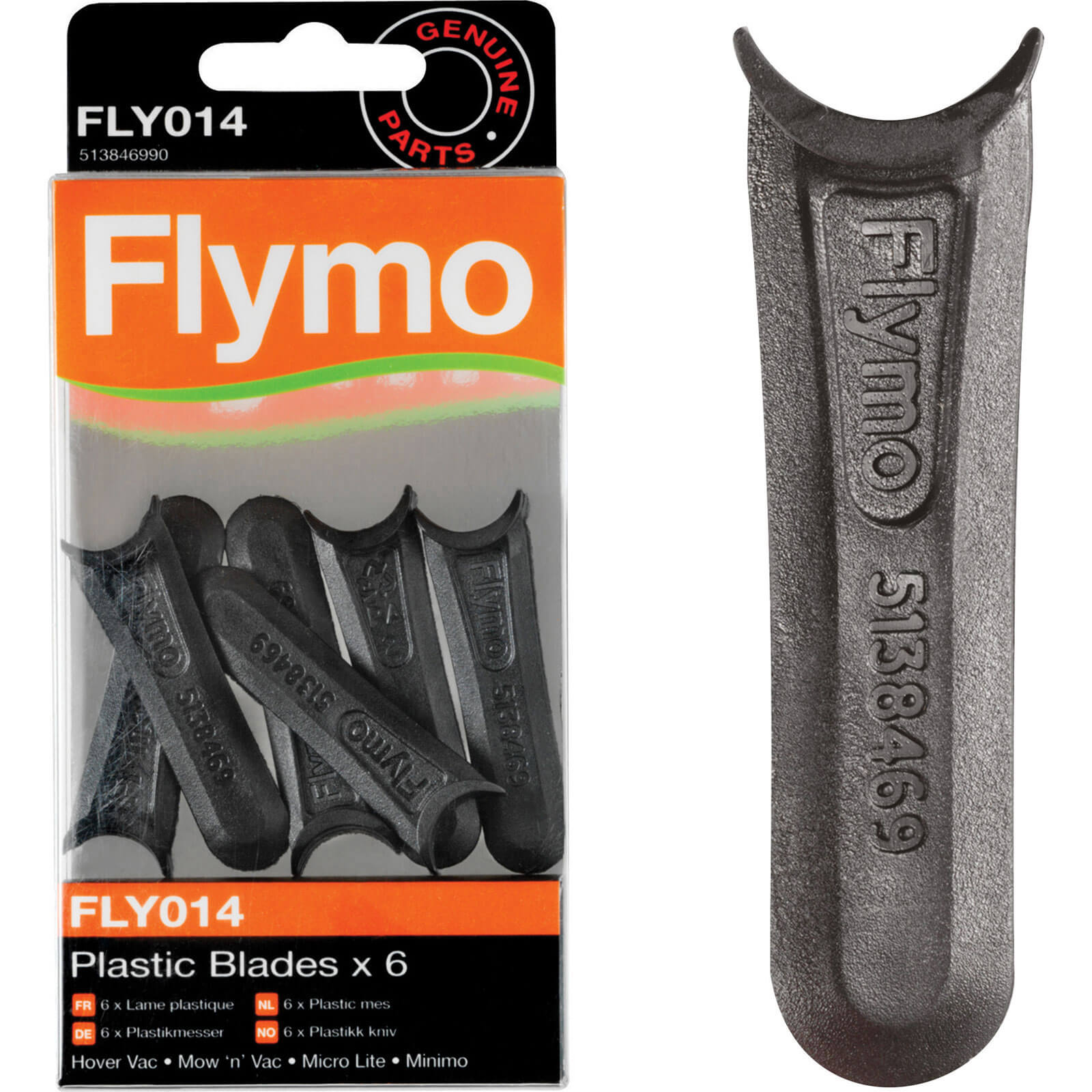 Image of Flymo FLY014 Genuine Blades for Microlite, Minimo, Hover Vac and Mow n Vac Hover Mowers Pack of 6