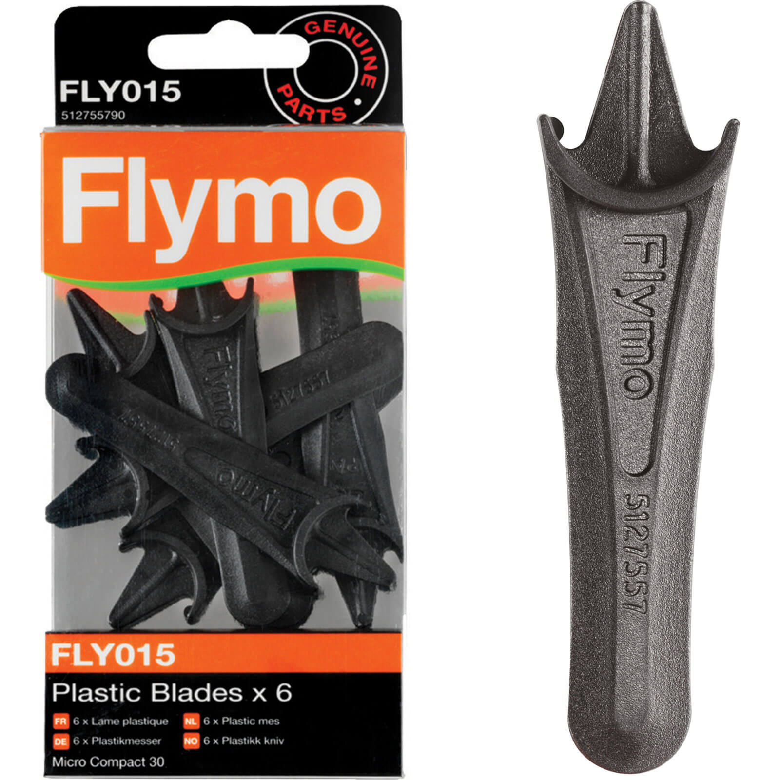 Image of Flymo FLY015 Genuine Blades for Micro Compact Lawnmowers Pack of 6