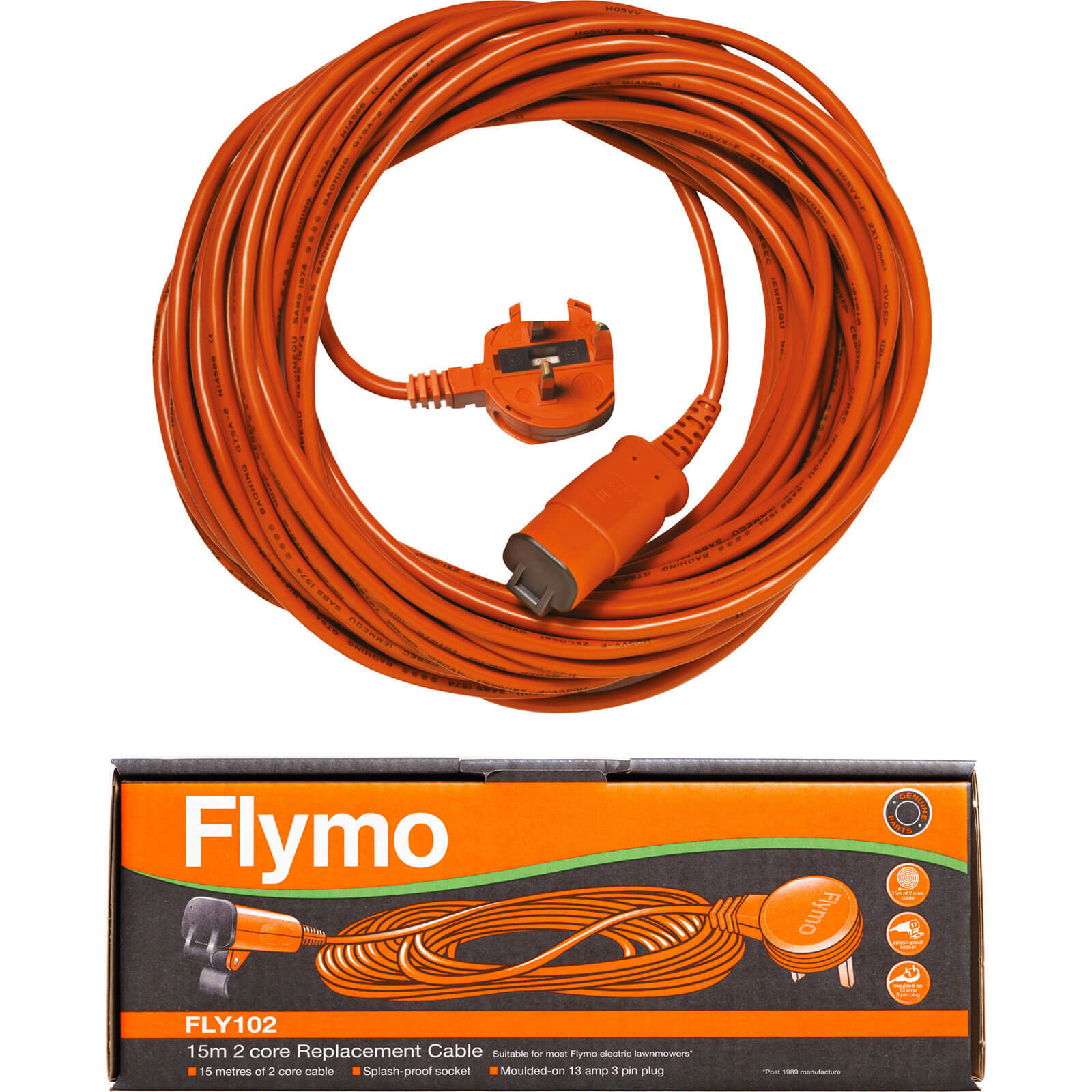 Image of Flymo FLY102 Genuine Detachable Mains Power Cable 15m Pack of 1