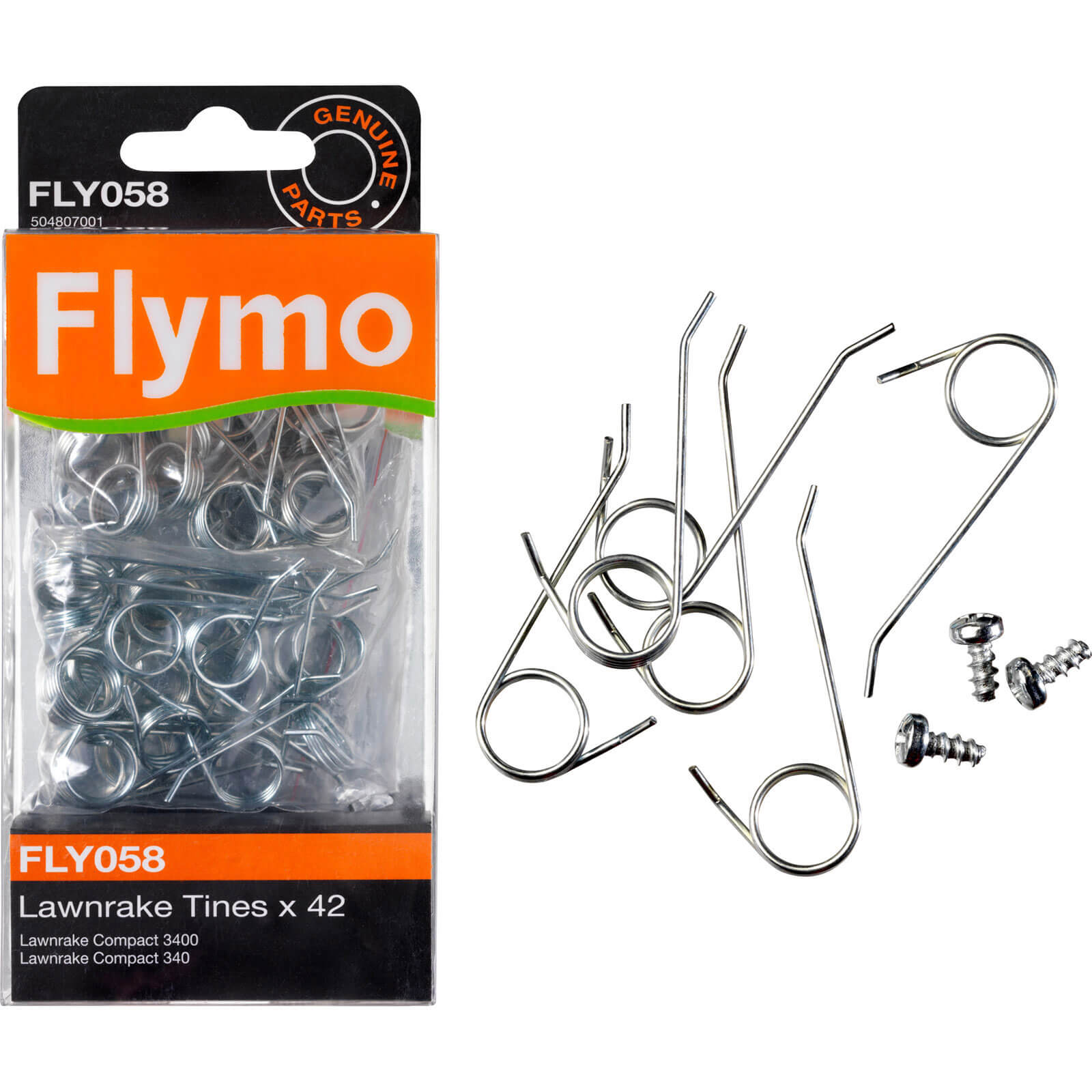 Image of Flymo FLY058 Genuine Tines for Lawnrake Compact 3400 / 340 / 350 Pack of 42