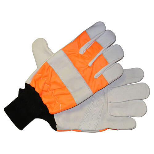 Image of Handy Chainsaw Gloves with One Hand Protection Orange L