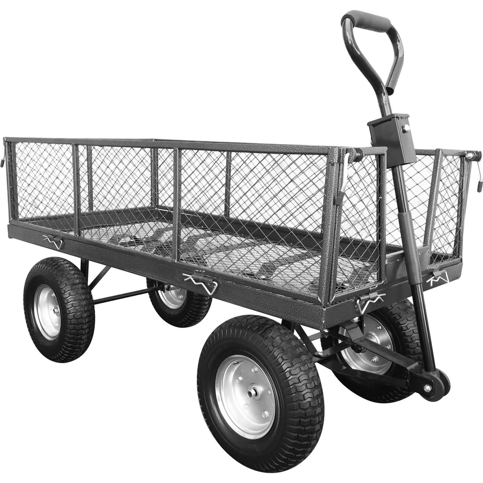 Handy THLGT Large Steel Garden Trolley with Punctureless Wheels 350kg