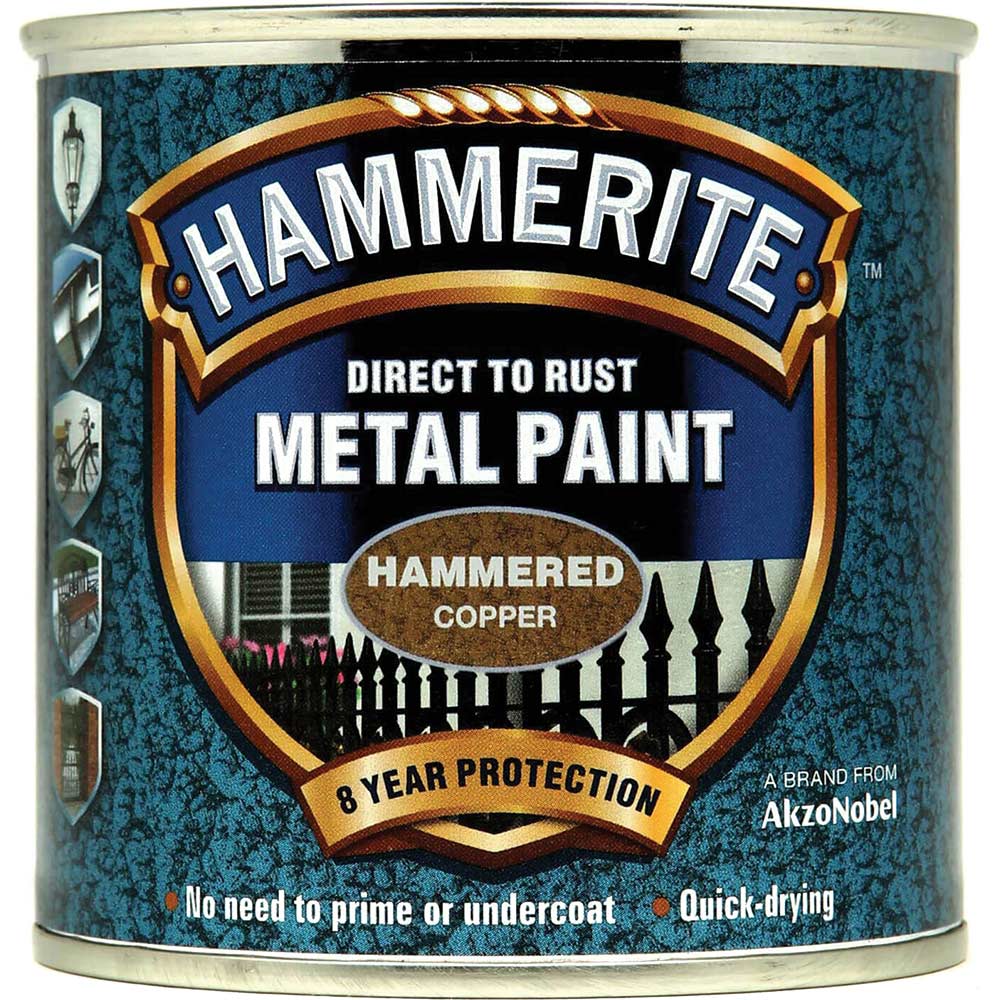 Image of Hammerite Hammered Finish Metal Paint Copper 250ml