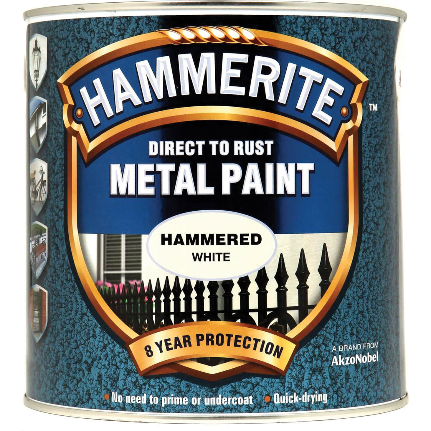 Hammerite Hammered Finish Metal Paint White 2500ml