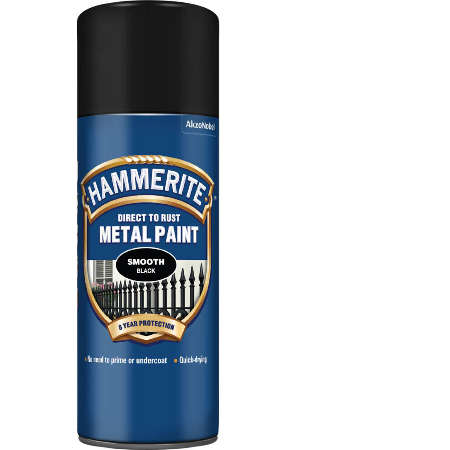 Hammerite Smooth Finish Aerosol Spray Metal Paint Black 400ml