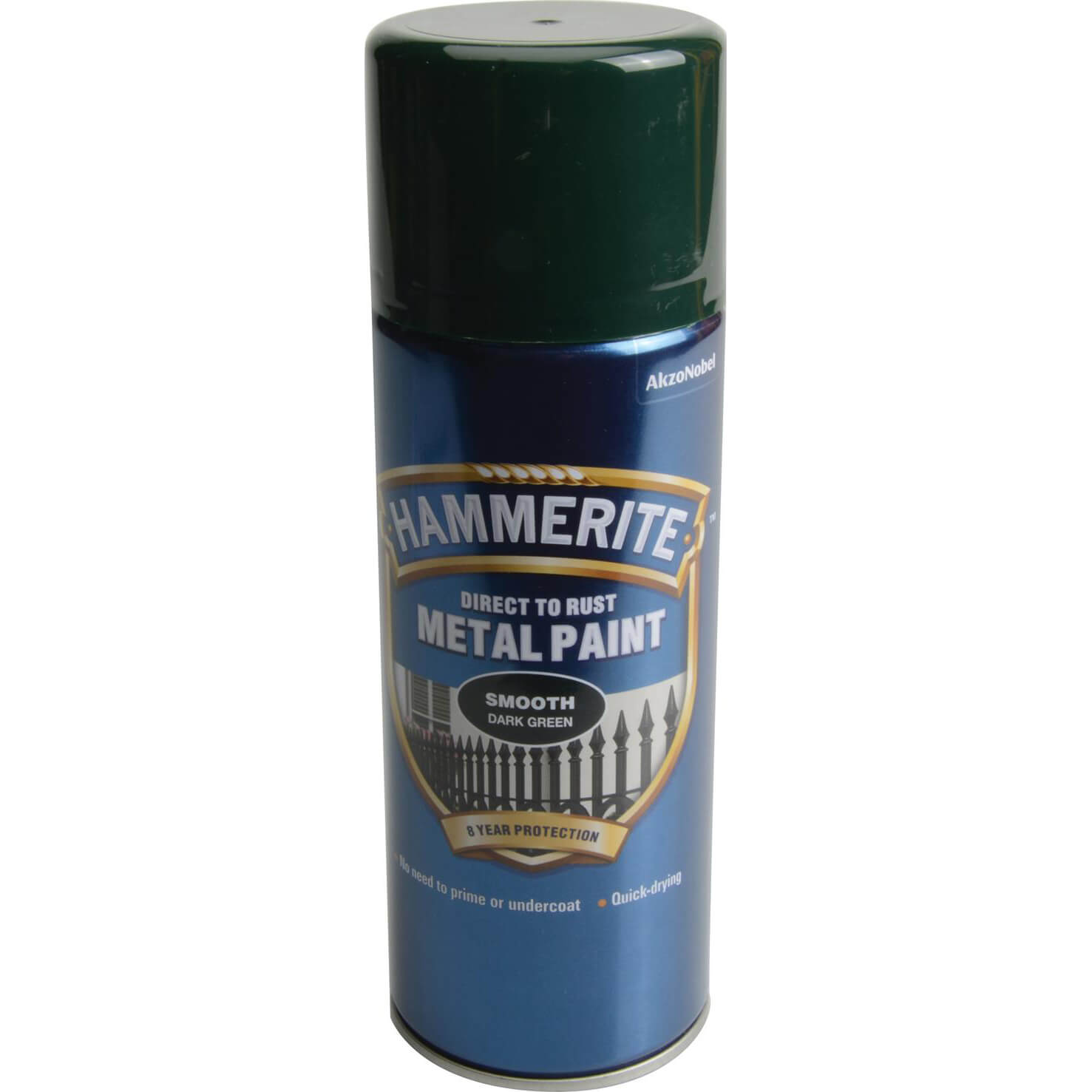 Hammerite Smooth Finish Aerosol Spray Metal Paint Dark Green 400ml