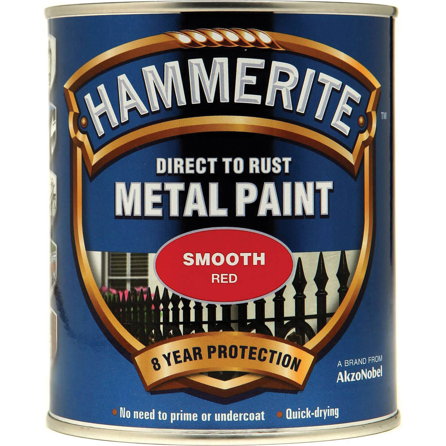 Image of Hammerite Smooth Finish Metal Paint Red 750ml