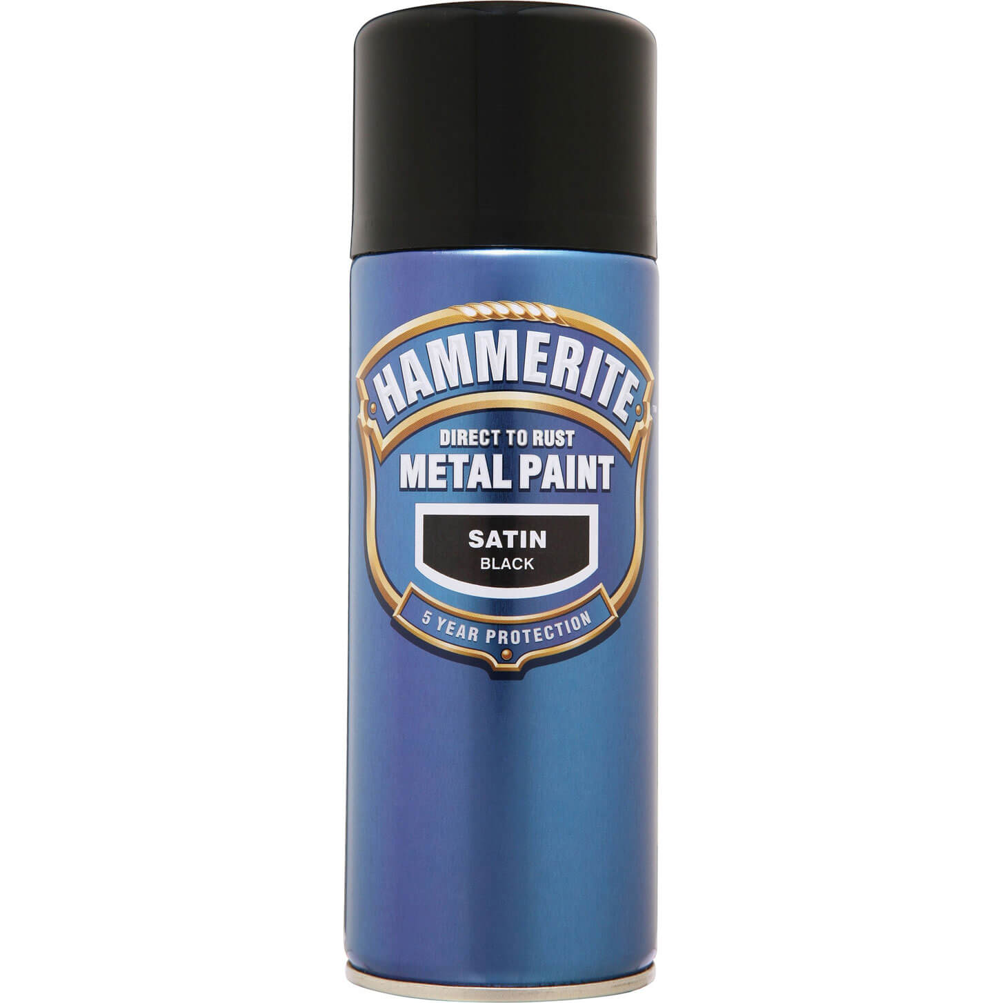Hammerite Smooth Finish Aerosol Spray Metal Paint Satin Black 400ml