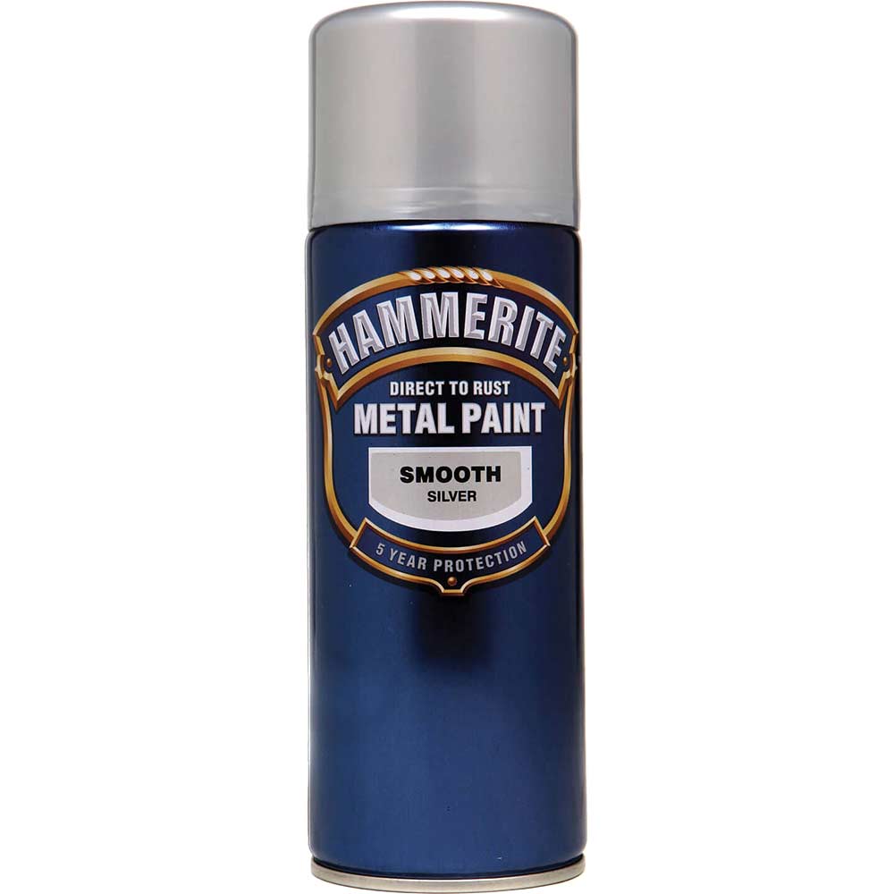 Photos - Paint / Enamel Hammerite Smooth Finish Aerosol Spray Metal Paint Silver 400ml SFSIAERO 