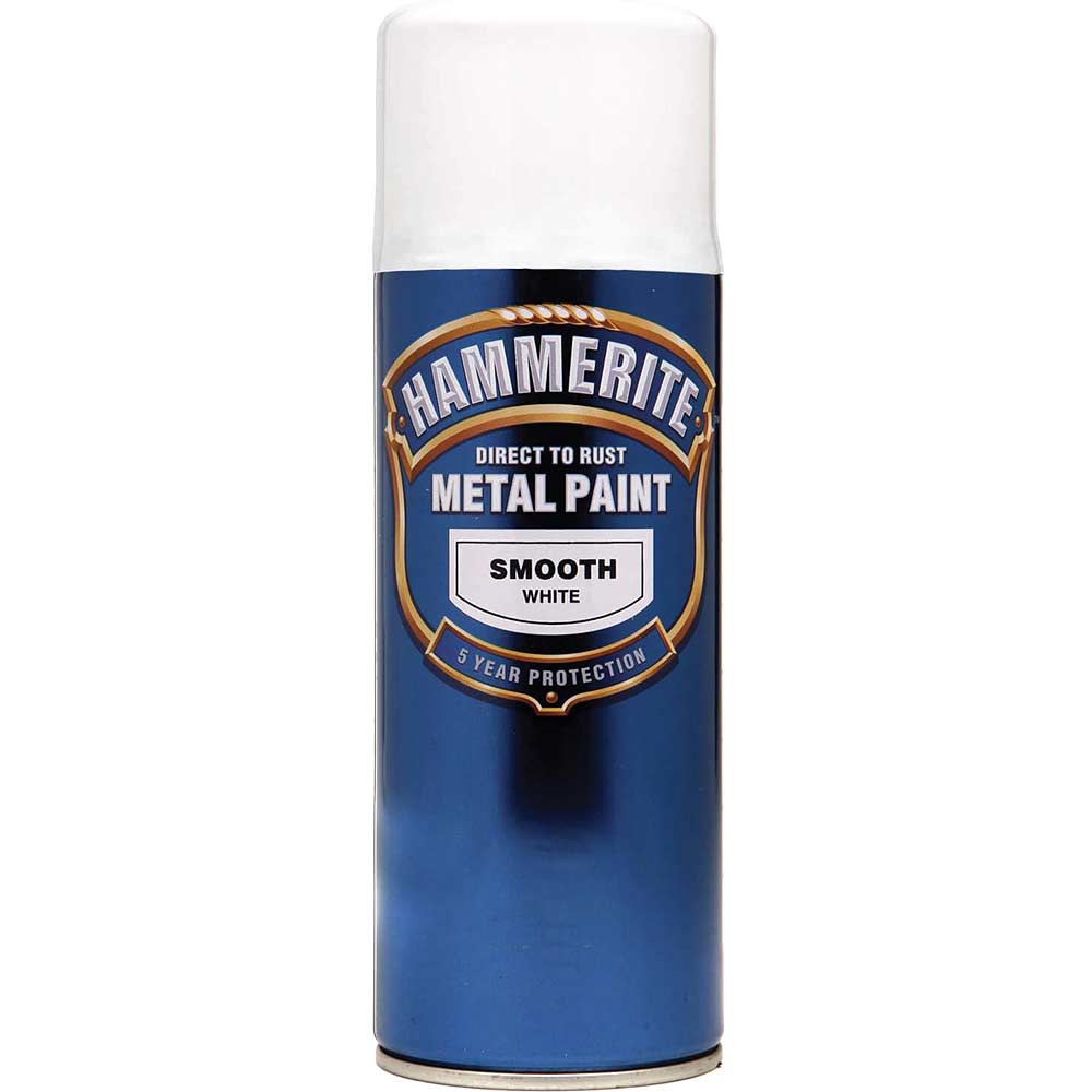 Photos - Paint / Enamel Hammerite Smooth Finish Aerosol Spray Metal Paint White 400ml SFWAERO 