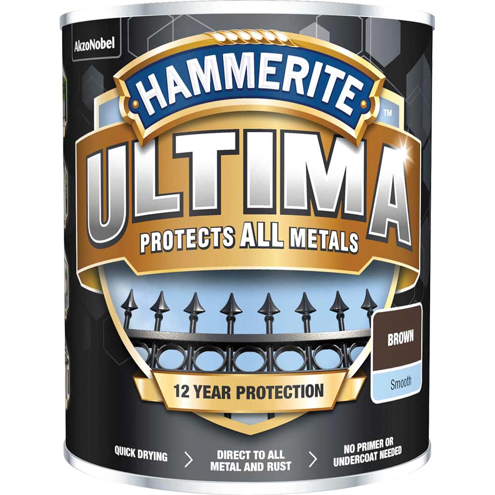 Hammerite Ultima Metal Paint Smooth Brown 750ml