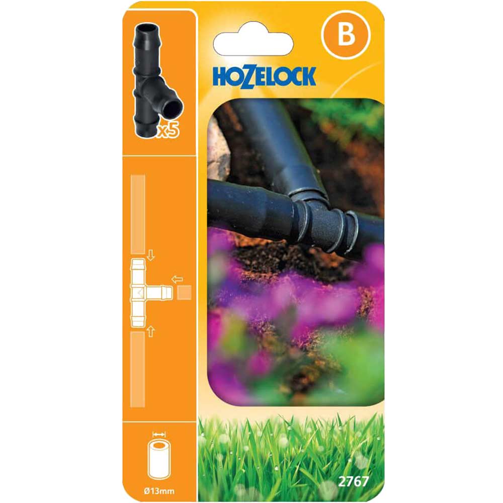 Hozelock MICRO T Piece Connector 1/2" / 12.5mm Pack of 5