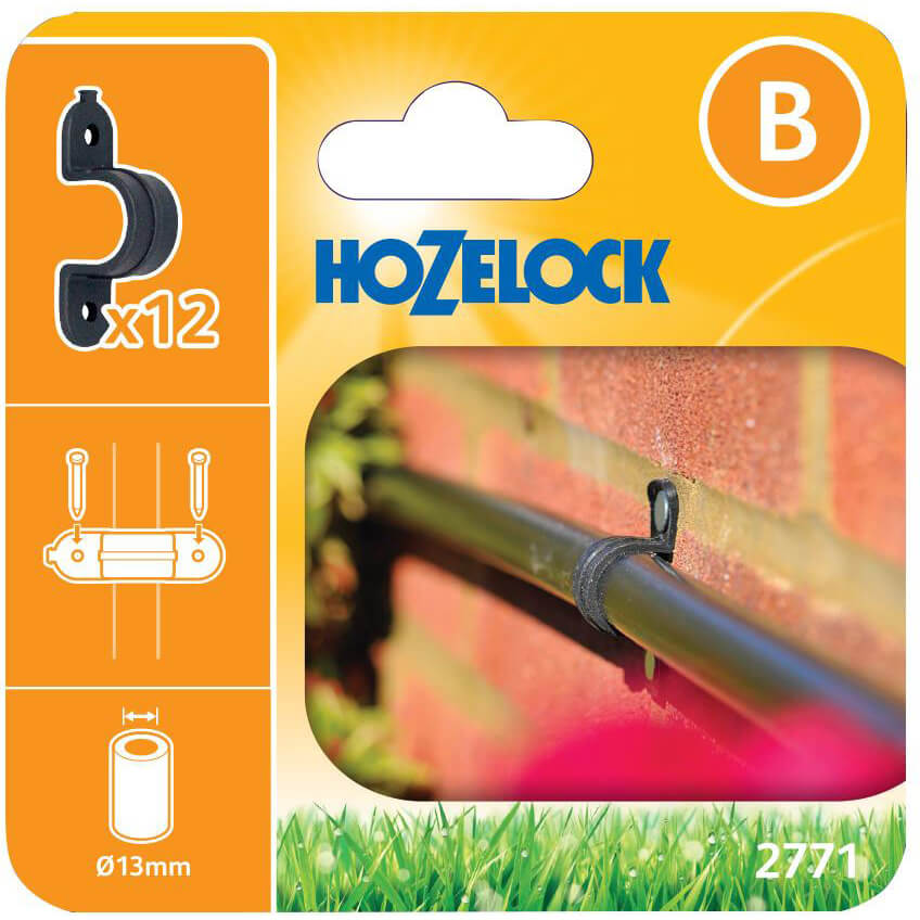 Image of Hozelock MICRO Wall Clip 1/2" / 12.5mm Pack of 12