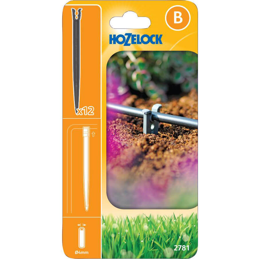 Image of Hozelock MICRO Irrigation Supply Hose Stake 5/32" / 4mm Pack of 12