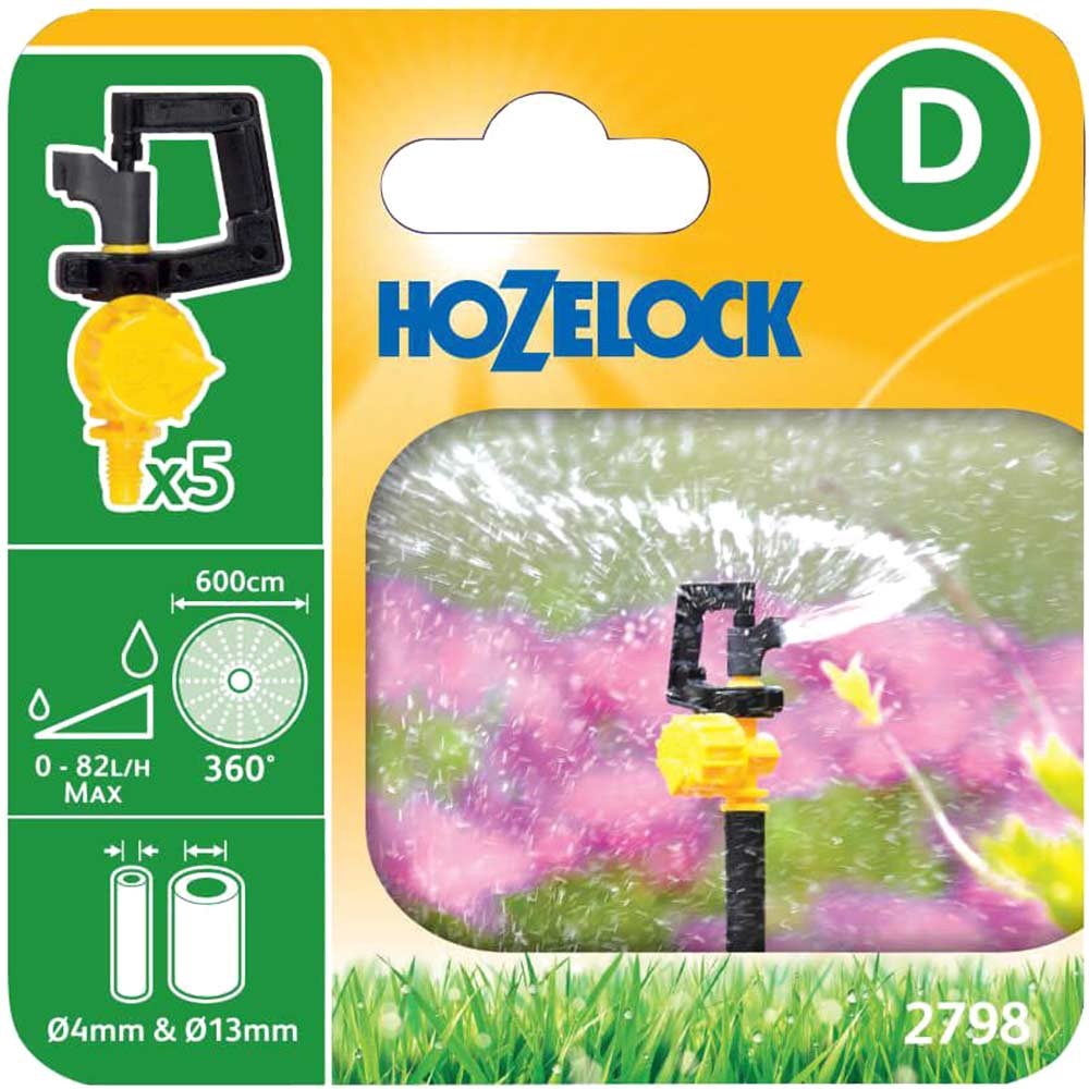 Image of Hozelock MICRO 360° Vari Rotor Mini Adjustable Sprinkler 5/32" / 4mm Pack of 5