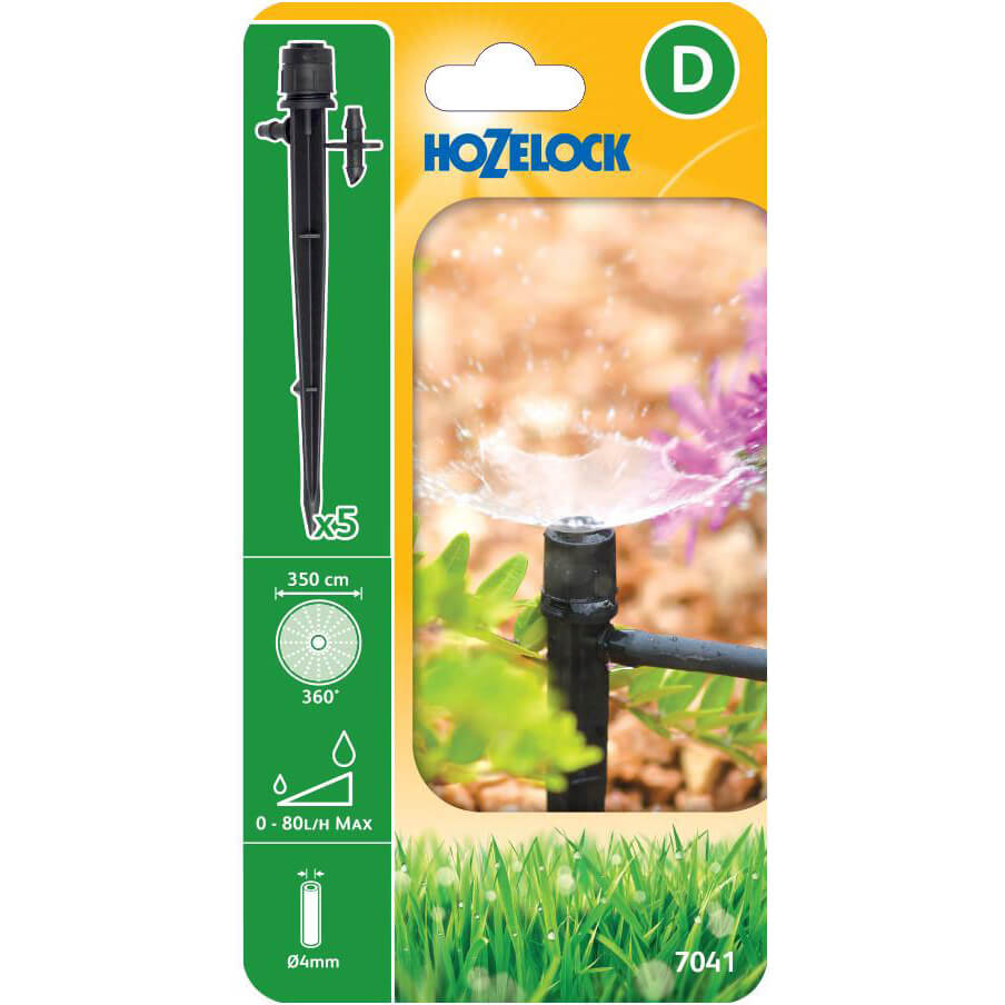 Image of Hozelock MICRO 360° Spectrum Adjustable End Line Sprinkler 5/32" / 4mm Pack of 5