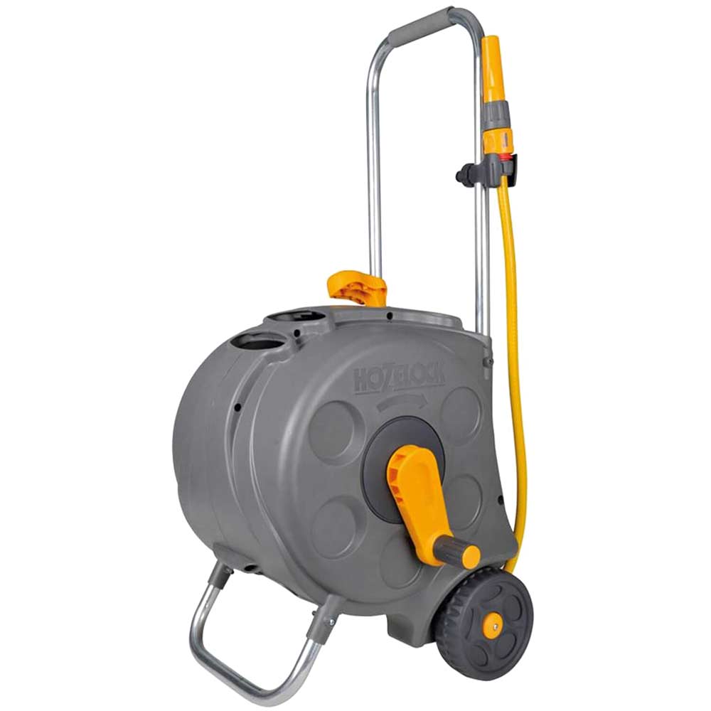 Image of Hozelock Enclosed Hose Reel Cart 1/2" / 12.5mm 30m Grey & Yellow