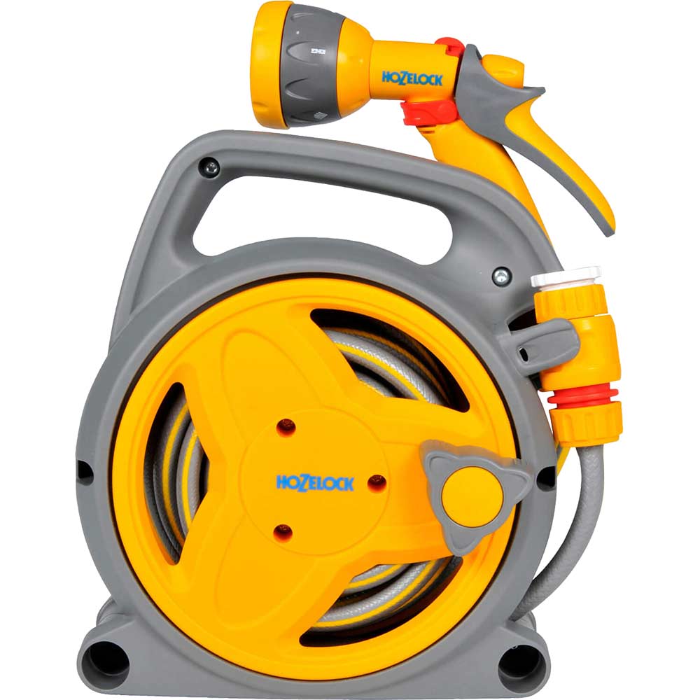 Image of Hozelock Pico Micro Hose Reel 19/64" / 7.5mm 10m Grey & Yellow