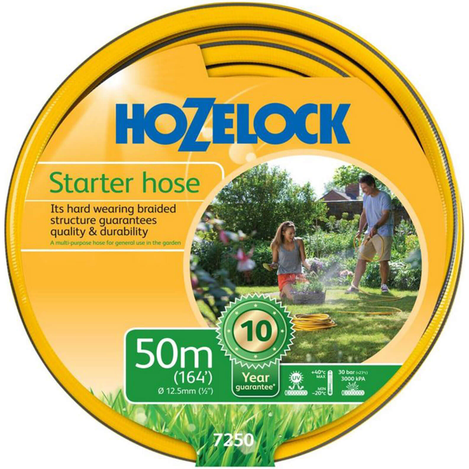 Hozelock Starter Hose Pipe 1/2" / 12.5mm 50m Grey & Yellow