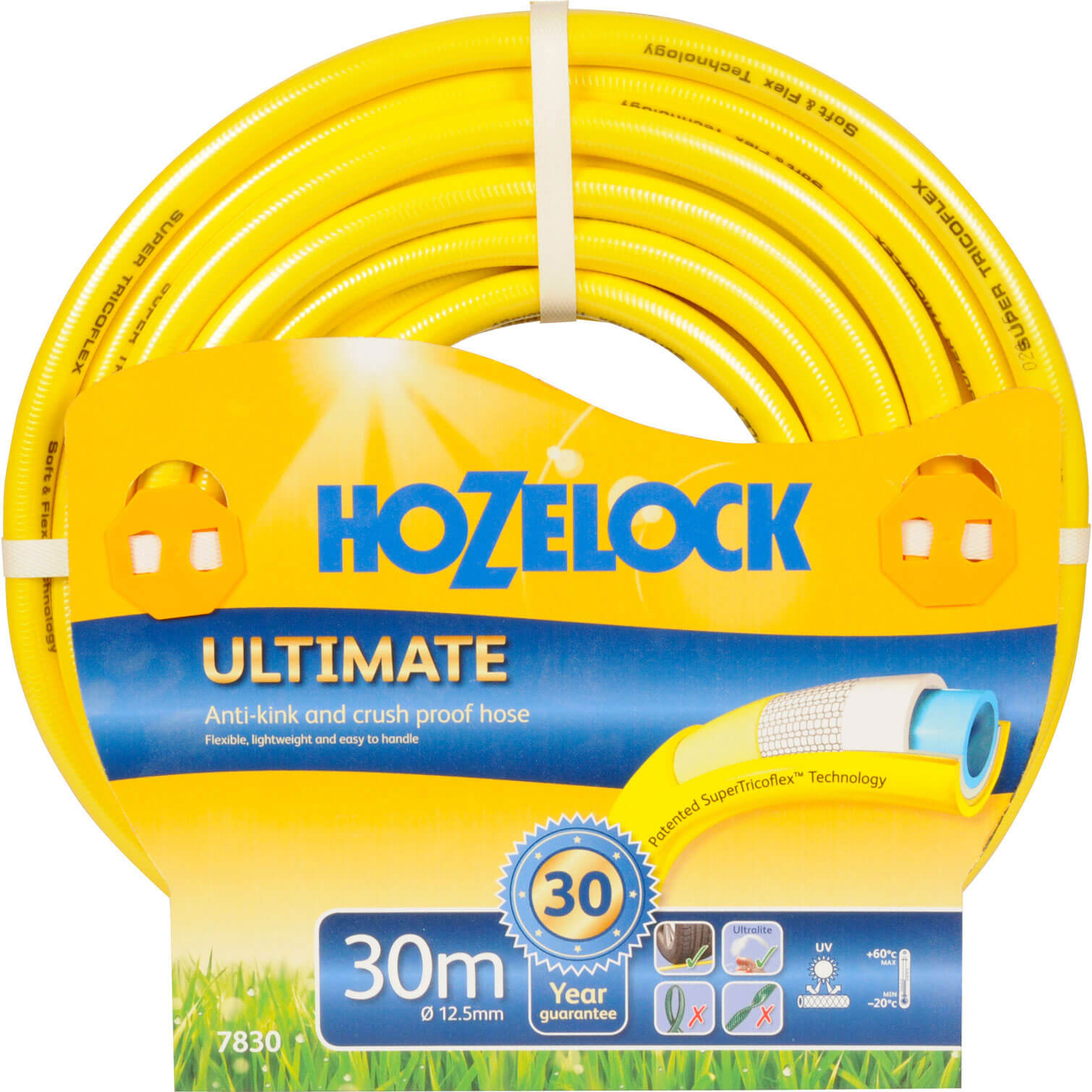 Photos - Garden Hose Hozelock Ultimate Anti Kink Crush Proof Hose Pipe 1/2" / 12.5mm 30m Yellow 