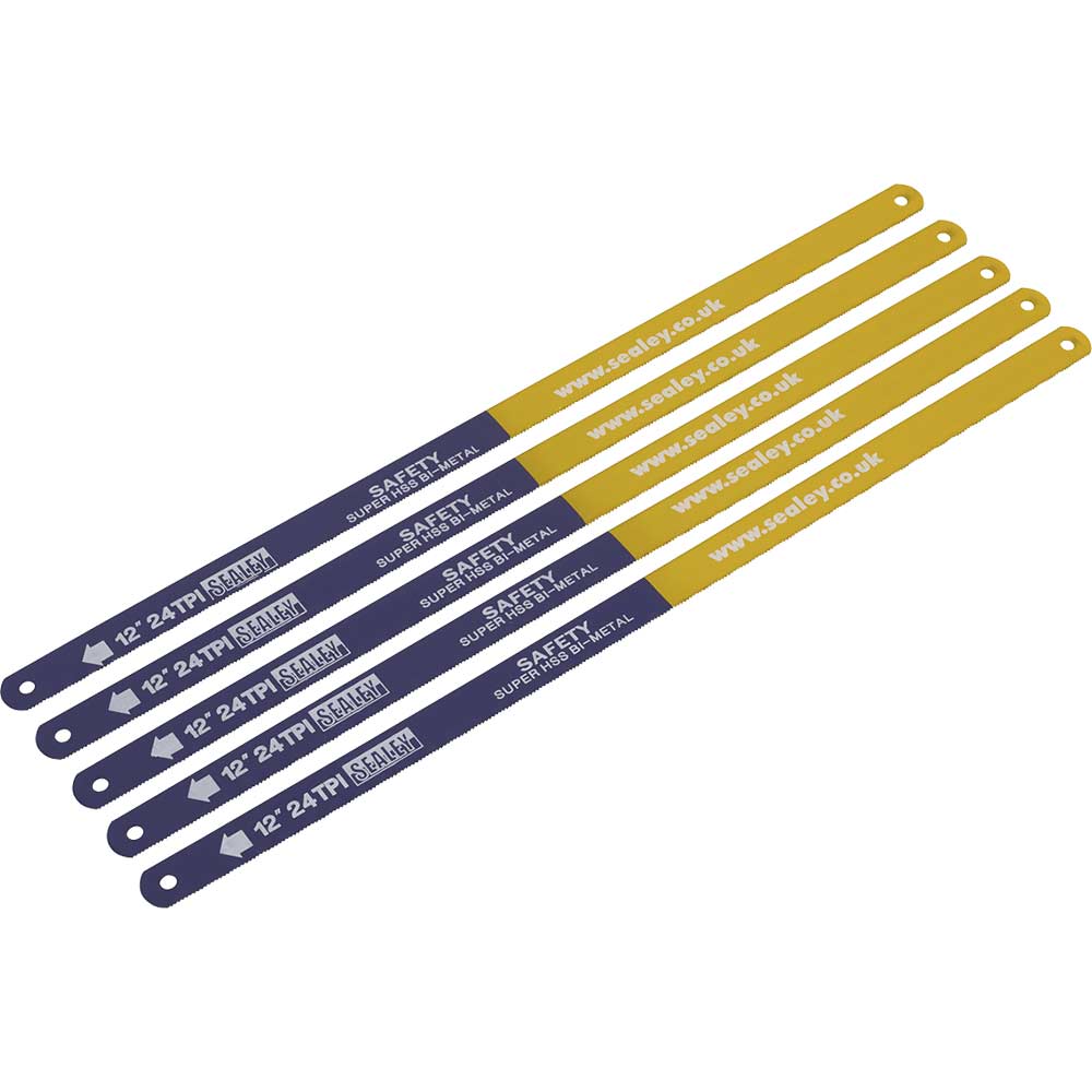 Sealey HSS Bi Metal Hacksaw Blade 12" / 300mm 24tpi Pack of 5